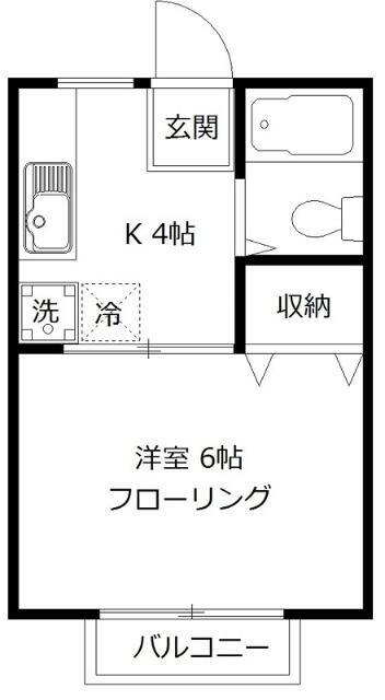 グリーンハイツII(1K/2階)の間取り写真