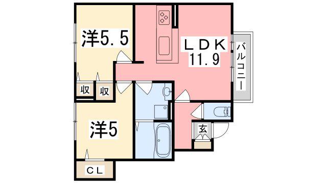 ヴィラ・フォレスティア(2LDK/1階)の間取り写真