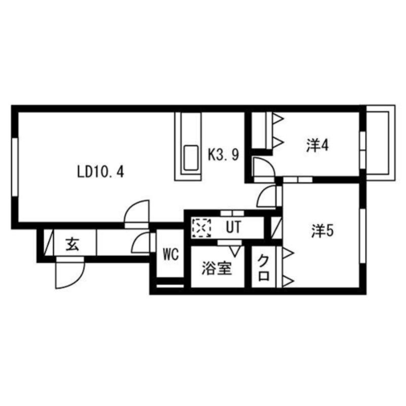 NRJニシオカ(2LDK/3階)の間取り写真