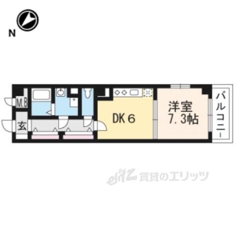 カランサ(1DK/2階)の間取り写真