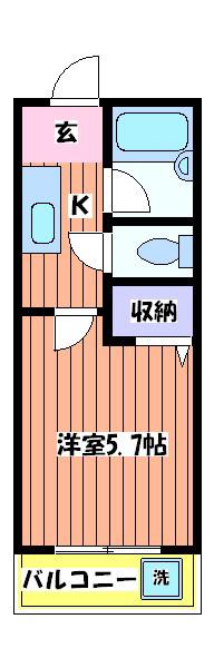 高武上水(1K/1階)の間取り写真