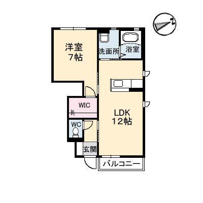 スプリングス(1LDK/1階)の間取り写真