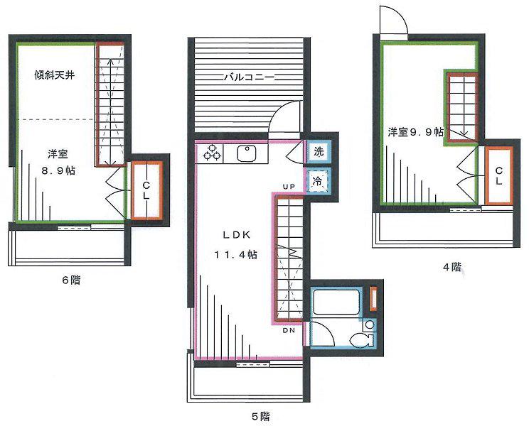 NEST(2LDK/4階)の間取り写真
