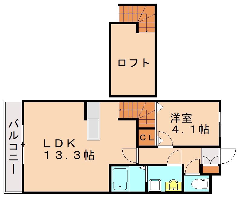 ジェニファー29(1LDK/2階)の間取り写真