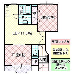 メゾン・アラモード(2LDK/1階)の間取り写真