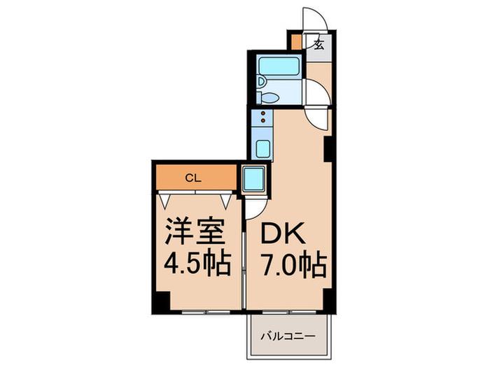 中目黒ARKII(1DK/2階)の間取り写真