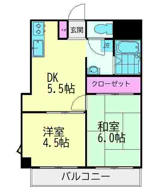 アーヴァンハイム(2DK/2階)の間取り写真