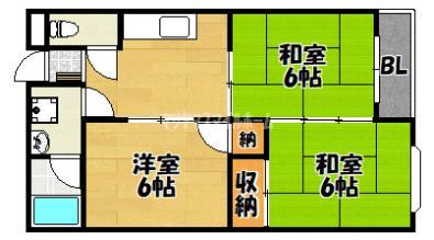 シャトーMOII(3DK/3階)の間取り写真