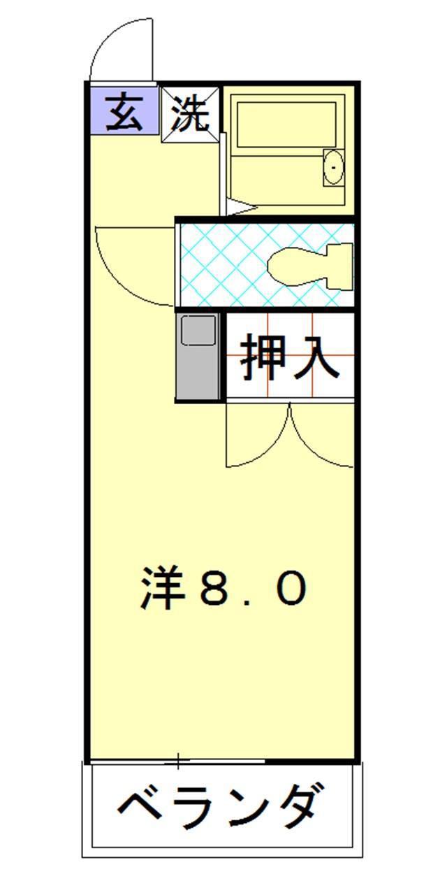 プラムハイツ(ワンルーム/1階)の間取り写真