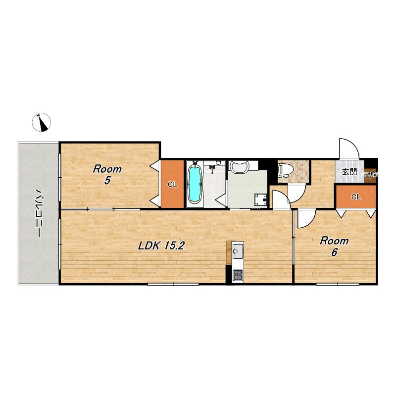 D-ROOM西院小米(2LDK/3階)の間取り写真