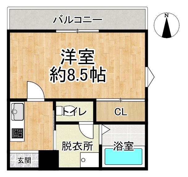ISE-GRAND池田II(1K/2階)の間取り写真