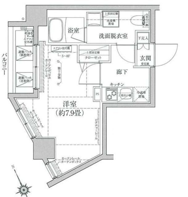 ティモーネ押上イースト(1K/4階)の間取り写真