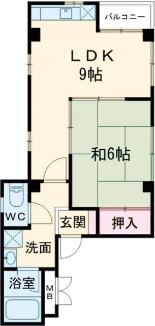 ロジェール東灘(1LDK/3階)の間取り写真