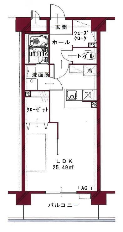 KO OLINA YANAGIMARU(1LDK/1階)の間取り写真