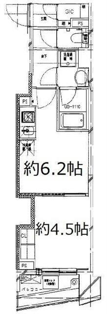 S-FORT中板橋(1DK/1階)の間取り写真