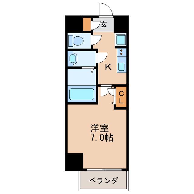 クラシタイヤー新栄(1K/5階)の間取り写真