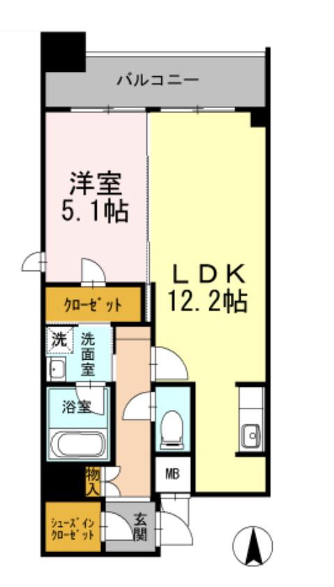 カスタリア堺筋本町(1LDK/15階)の間取り写真