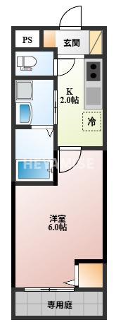 レジデンス平山(1K/1階)の間取り写真