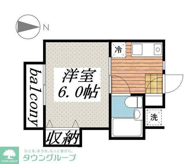 けやきハウス(1K/2階)の間取り写真