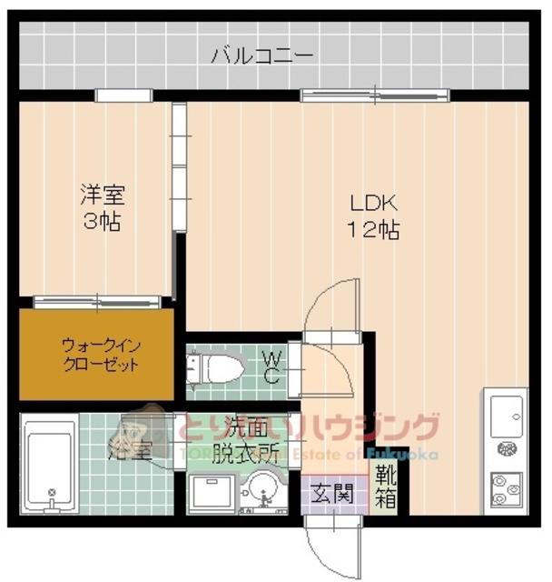 アドレッセ百道(1LDK/1階)の間取り写真