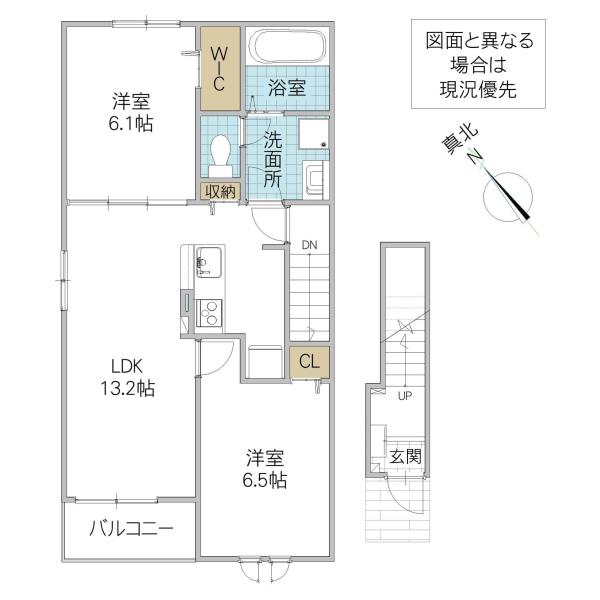 モデルノIII(2LDK/2階)の間取り写真