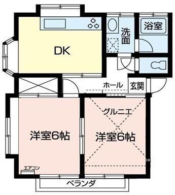 東大泉パークハイツ(2DK/2階)の間取り写真