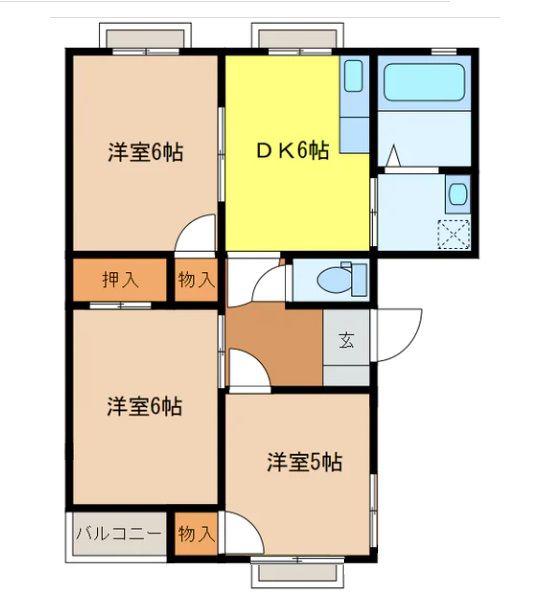 富士ハイツ(3DK/1階)の間取り写真