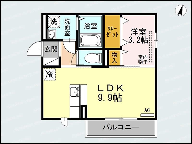 メゾン・ド・レーヴ(1LDK/1階)の間取り写真