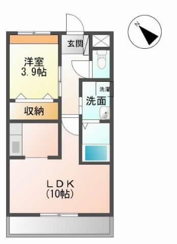 ディアズMSK(1LDK/2階)の間取り写真