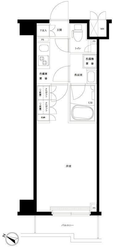 ルーブル川崎上平間弐番館(1K/2階)の間取り写真