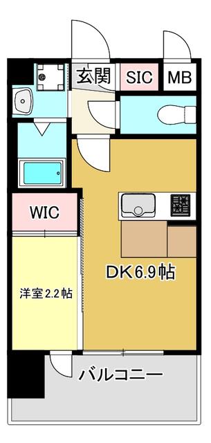 セレニテ十三ミラク(1DK/3階)の間取り写真