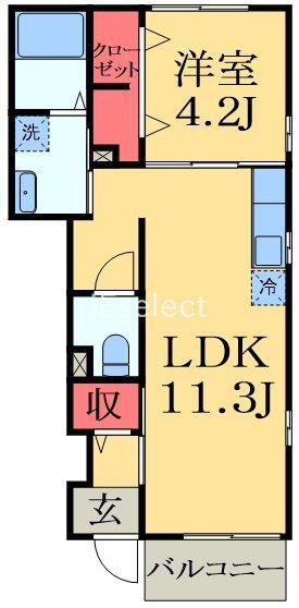 モンターニュ(1LDK/1階)の間取り写真