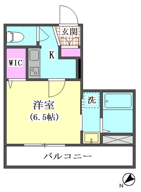 ネオフラッツワン(1K/2階)の間取り写真
