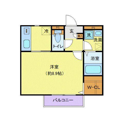 東海岸北2丁目アパート(1K/1階)の間取り写真