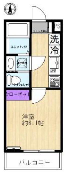 ヴィンティアプラス(1K/3階)の間取り写真