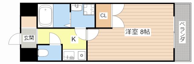 湖南コーポレーションII(1K/2階)の間取り写真