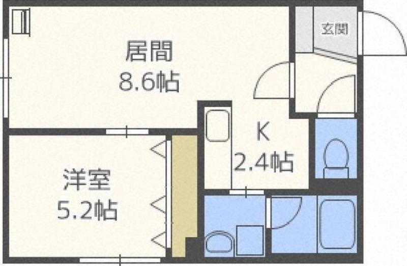 NOON豊平公園(1LDK/2階)の間取り写真