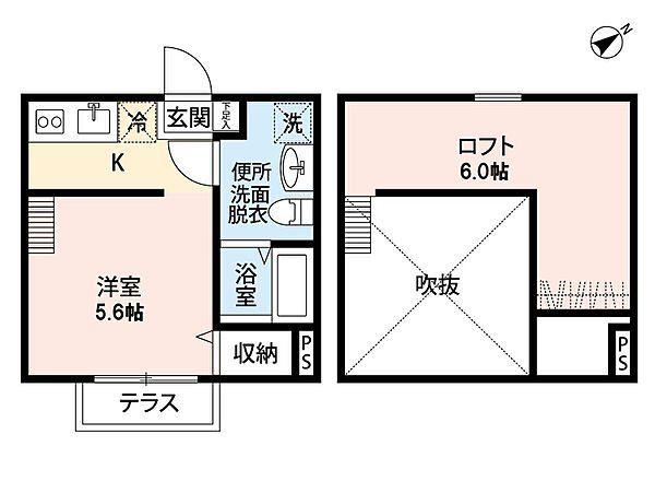 LA FLORAISON(1K/1階)の間取り写真