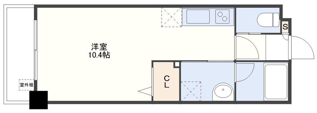 アーバス筑後町(ワンルーム/12階)の間取り写真