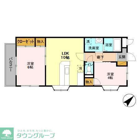 シャトーヤジマ(2LDK/3階)の間取り写真
