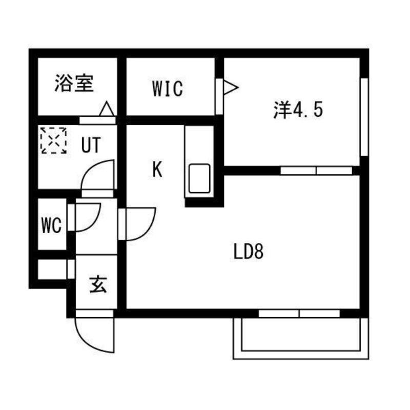 HARNESS 南11条(1LDK/2階)の間取り写真