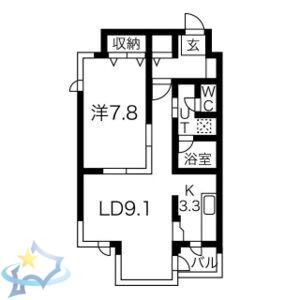 藤井ビル裏参道(1LDK/4階)の間取り写真