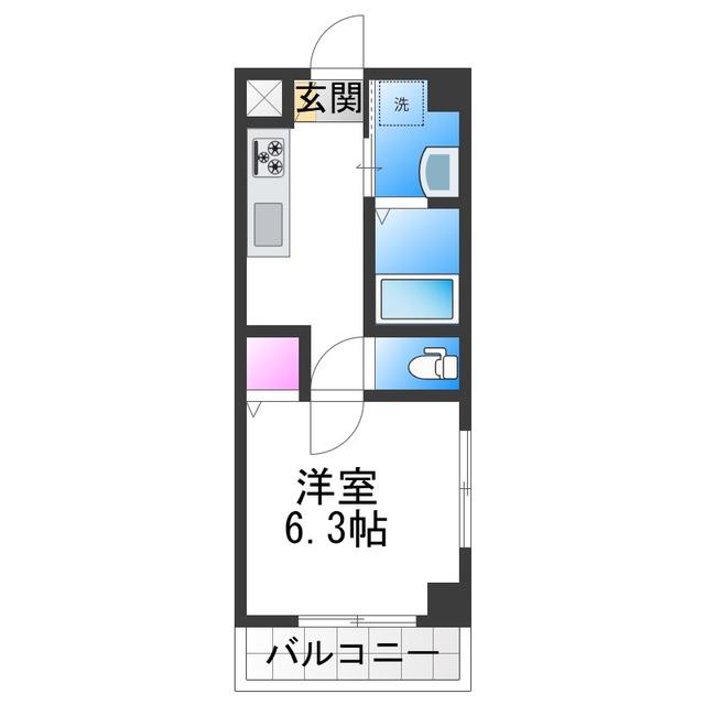 千葉・住吉(1K/2階)の間取り写真