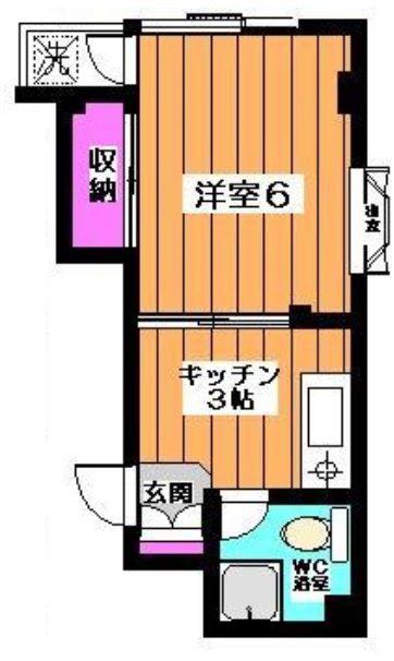 高円寺南アネックス(1K/2階)の間取り写真