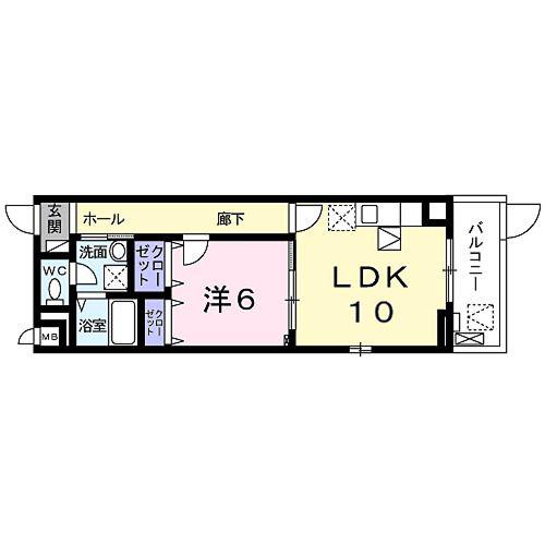 エスポワールII(1LDK/1階)の間取り写真