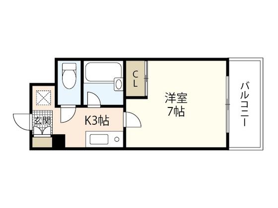 アイランドシティ猫屋(1K/3階)の間取り写真
