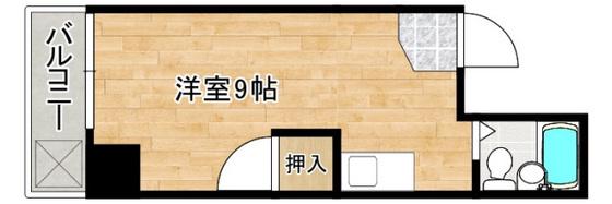 ウエストハイツ(ワンルーム/1階)の間取り写真