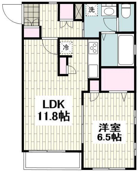グランソレーユ丸山台(1LDK/1階)の間取り写真