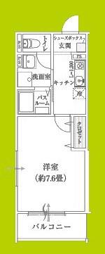 リアフラッツ上ヶ原(1K/3階)の間取り写真