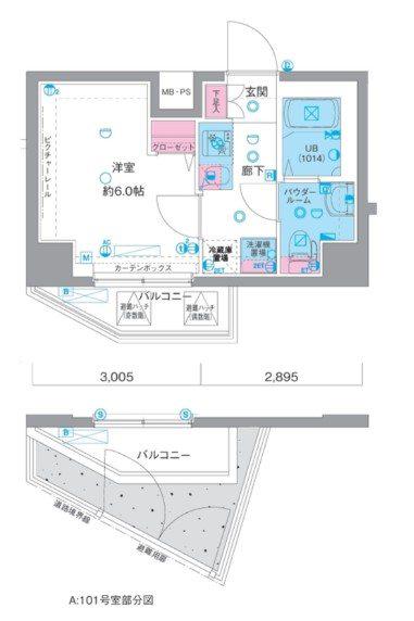 エストゥルース横濱吉野町II(1K/1階)の間取り写真